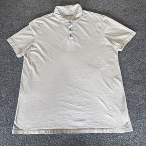 American Giant Polo Shirt Made In USA Cotton Casual Short Sleeve Mens Grey Large
